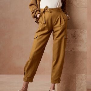 Banana Republic TENCEL™ Linen Cargo Utility Pant Cropped Pants Safari Pockets 2